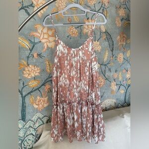 TCEC White and Pink Patterned Shift Dress Small